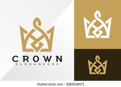 Gold Crown Logo Design Vector illustration template
