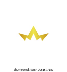 Gold crown logo icon element