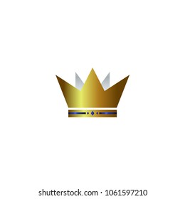 Gold crown logo icon element