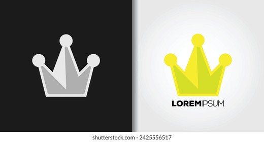 gold crown logo set vector