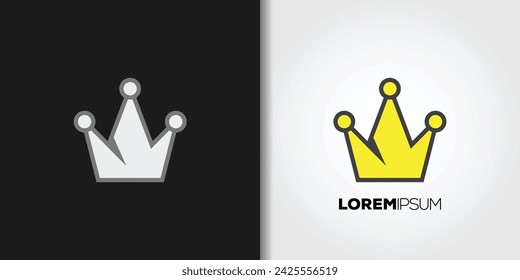 gold crown logo set vector