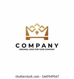 Gold Crown logo template. Can be used as symbols, brand identity, company logo, icons, or others.