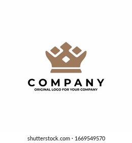 Gold Crown Logo-Vorlage. Kann als Symbole, Markenidentität, Firmenlogo, Symbole oder andere verwendet werden.