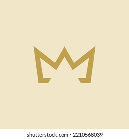 gold crown logo vector design Template