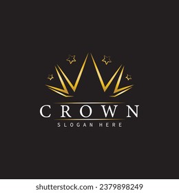 gold crown logo vector,illustration, bussines and company