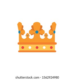 gold crown luxury antique medieval flat design vector illustration