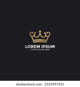 Gold Crown Minimalist Logo Vector