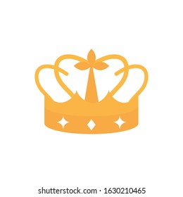 gold crown monarch jewel royalty on white background vector illustration