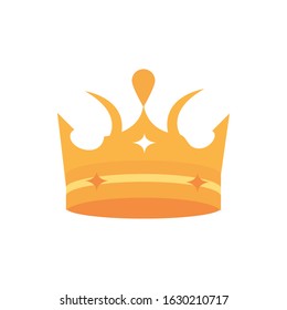 gold crown monarch jewel royalty on white background vector illustration