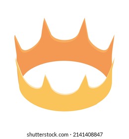 Gold crown on white background isometric icon 3d vector illustration