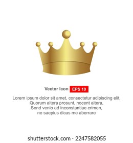 Gold crown on a white background. Vector illustration.
