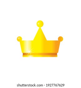 Gold Crown. Pixel art 8-bit style. Isolated vector illustration. Design for stickers, logo, mobile app.