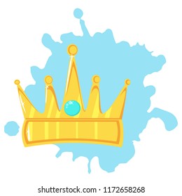 Gold crown with precious stone On the color plate