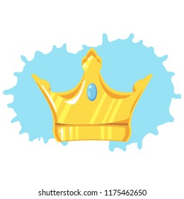 Gold crown with precious stone On the color plate