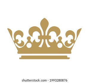 gold Crown. princess and queen. flat icon. layout. logo. 
king. simple vector illustration