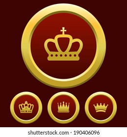 Gold Crown Red Background 