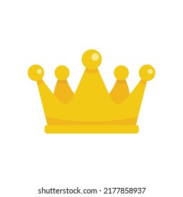 Icono de la reputación de la corona de oro. Ilustración plana del icono del vector de reputación de la corona de oro aislado en fondo blanco