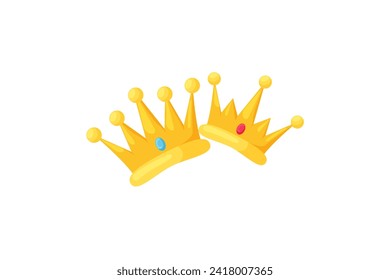 Gold Crown Retro Flat Sticker Design