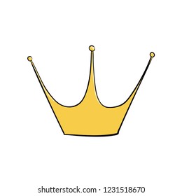 Gold crown. A symbol of authority. Headpiece of the King. Icon denoting success and insignia.