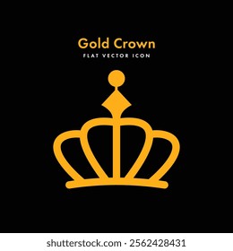 Gold crown symbol and clip art design on white background