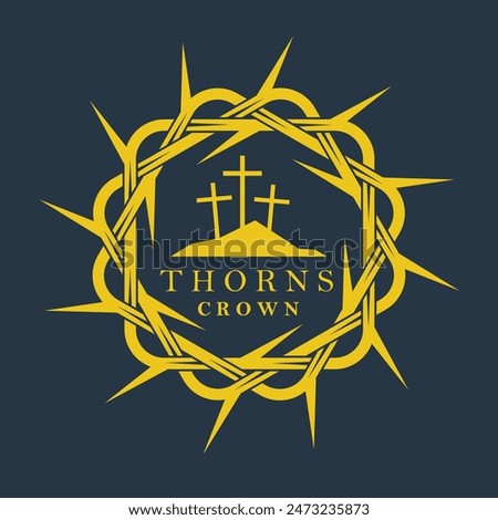 gold crown of thorns image isolated on dark background