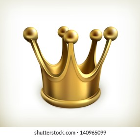 Gold crown vector icon