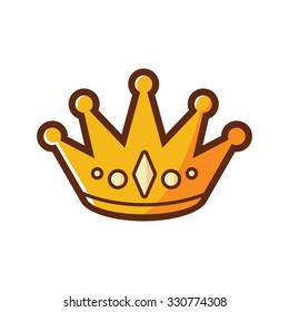 Gold Crown Vector Icon, Award Element