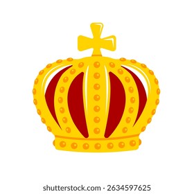 Gold crown vector icon illustration