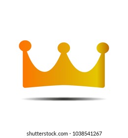Gold crown vector icon. Royal symbol.