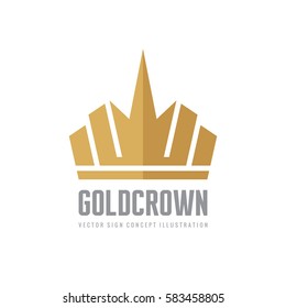 Gold Crown - vector logo template concept illustration. Design element. 