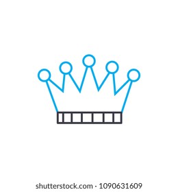 Gold crown vector thin line stroke icon. Gold crown outline illustration, linear sign, symbol concept.