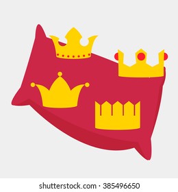 Gold Crowns Set - Set of gold crowns icons - vector