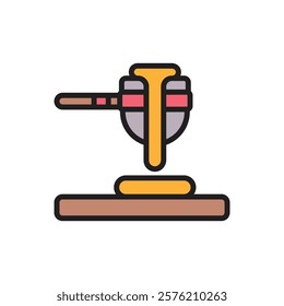 Gold Crucible Icon Vector Illustration