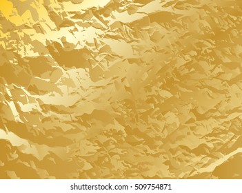 gold crumpled paper vector background