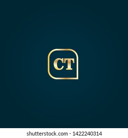 Gold CT company linked letter logo concept. Designed for your web site design, logo, app, UI. Gold initial logo design. CT gold logo