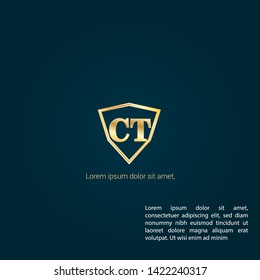 Gold CT company linked letter logo concept. Designed for your web site design, logo, app, UI. Gold initial logo design. CT gold logo