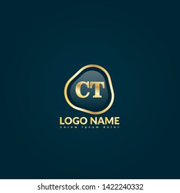 Gold CT company linked letter logo concept. Designed for your web site design, logo, app, UI. Gold initial logo design. CT gold logo