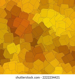 Cubo de oro. Plantilla de vector abstracto para la presentación.