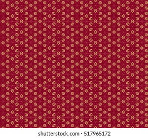 Gold cubes on red. Optical illusion. Vector illustration. For the interior design, wallpaper, business