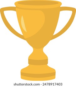 Gold Cup Award Icon. Vector Illustration in Cartoon Concept. Isolated on White Background.