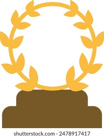 Icono de premio de la Copa de Oro. Ilustración vectorial en Cartoon Concept. Aislado sobre fondo blanco.
