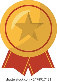 Gold Cup Award Icon. Vector Illustration in Cartoon Concept. Isolated on White Background.