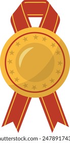 Gold Cup Award Icon. Vector Illustration in Cartoon Concept. Isolated on White Background.