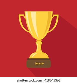 Gold Cup cartoon flat icon. Brazil. Vector illustration