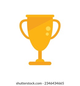 Gold cup exam icon flat vector. Book final. Prepare paper isolated