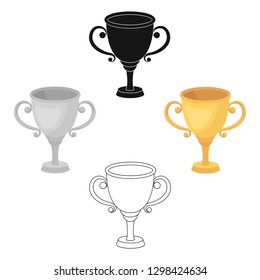 Gold Cup for the first place.The award winner of the racing competition.Awards and trophies single icon in cartoon style vector symbol stock illustration.