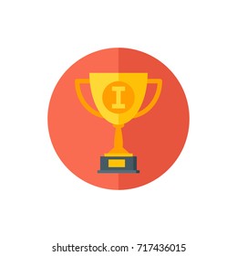 Gold Cup First Place. Vector illustration. Web Icon.