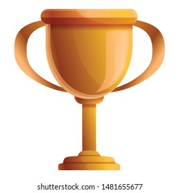 Gold cup icon. Cartoon of gold cup vector icon for web design isolated on white background