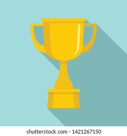 Gold cup icon. Flat illustration of gold cup vector icon for web design