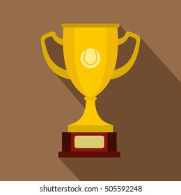 Gold cup icon. Flat illustration of gold cup vector icon for web